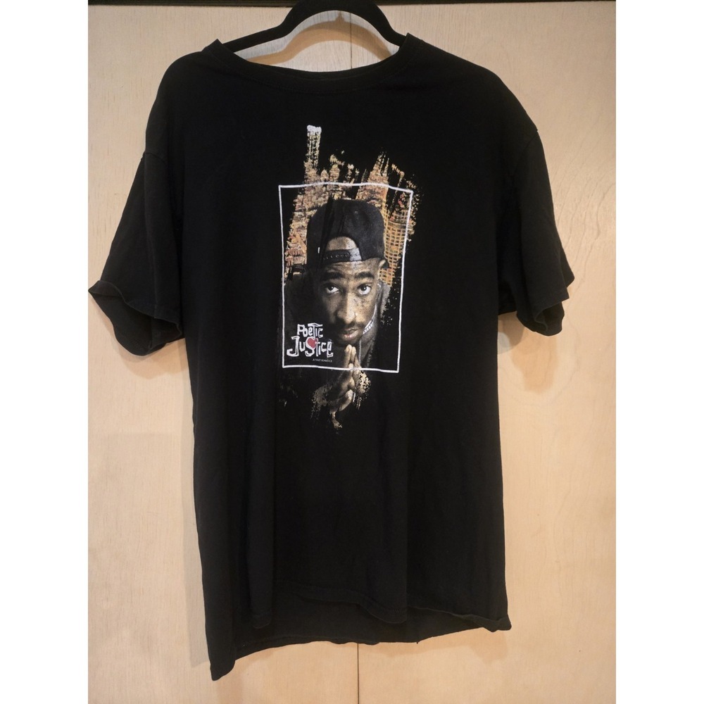 Poetic Justice Tupac Shakur Graphic T Shirt Men's Large Black Hip Hop Rap Movie